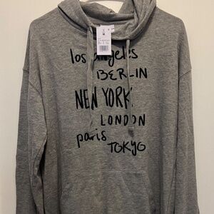 Mighty Fine Women's Sweatshirt Hoodie, LA NYC London Paris, Size Medium, NEW!